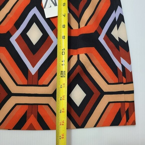 ZARA HIGH-WAIST PRINTED SKIRT ORANGE | 2396/066 SIZE M - Picture 12 of 14